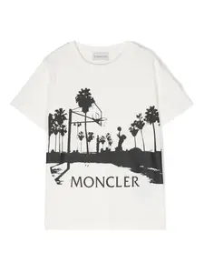 Футболка с графичным принтом Moncler Enfant, белый