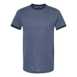 Футболка унисекс из тонкого джерси Tultex Ringer, цвет Heather Denim