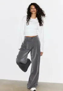 Топ с длинными рукавами и сборками Stradivarius, White