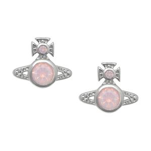 Vivienne Westwood Кубический цирконий, латунь, серебряное покрытие платиновые серьги-гвоздики унисекс pink/silver