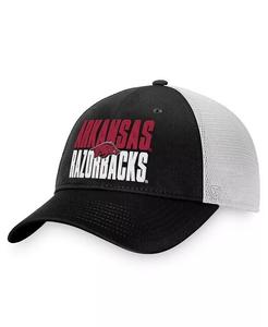 Мужская черно-белая кепка Arkansas Razorbacks Stockpile Trucker Snapback Top Of The World, черный