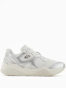 Кроссовки с эффектом металлик Armani Exchange, белый