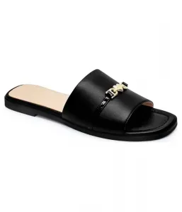 Кожаные тапочки Love Moschino, черный