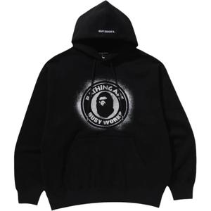 Толстовка с принтом глиттер расслабленного кроя A BATHING APE, черный
