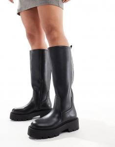 Женские сапоги ASOS DESIGN Carmen на плоской подошве широкие, черный