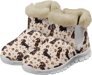 Женские зимние сапоги JoyLamoria с принтом Санта-Клауса и оленей, синие с снежинками, теплые пушистые ботинки для прогулок, утепленные, с противоскользящей подошвой для улицы