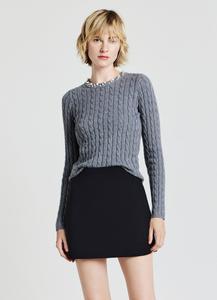 Джемпер Calliope CON TRECCE E PERLE APPLICATE, Grigio Scuro Melange/Mottled Dark Grey