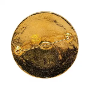 1994 барокко-украшенный Cc медальон брошь CHANEL, золото