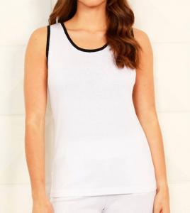 Контрастная майка белого/черного цвета ANGEL