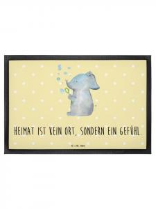 Коврик для ног Mr. & Mrs. Panda, желтый пастельный