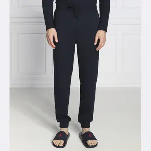 Пижамные брюки стандартного кроя вафельного цвета. Boss, синий