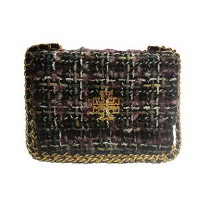 TORY BURCH Бриттен фланелевый кошелек с кожаным клатчем Женская черная и разноцветная сумка через плечо кроссбоди