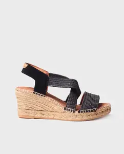 Женские эспадрильи на танкетке с резинками из синтетической рафии Toni Pons, черный