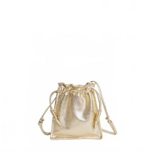 Женская мини-сумка Bowie из кожи с завязками, цвет шампань Lemiz, Champagne