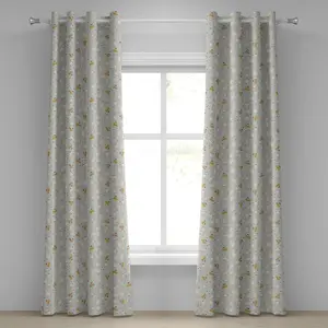 Декоративная двухпанельная штора на окно ABAKUHAUS "Чаепитие", кофейник, чайник, ложка, тарелка и кусочки кремового торта с вишнями, 280 см x 175 см, сине-серо-красно-зеленый Abakuhaus