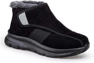 Зимние снежные ботинки для женщин и мужчин, уличные, с противоскользящей подошвой, теплые и водонепроницаемые, хлопковые, для холодной погоды Generic, Black