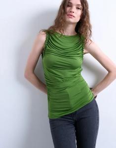 Майка Topshop с рюшами зеленого цвета