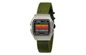 CASIO Мужские часы Retrofit Series с кварцевым механизмом и нейлоновым ремешком, черный циферблат