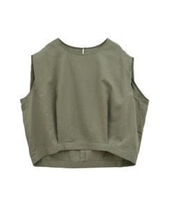 Короткий топ в силуэте кокона из двойной марли Plain People, цвет Khaki