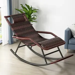 Yu Senyi Кресло-качалка из ротанга, двойной слой, красновато-коричневое, улучшенная версия