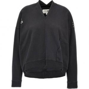 Свитшот с v-образным вырезом и принтом numbers MM6 Maison Margiela, черный