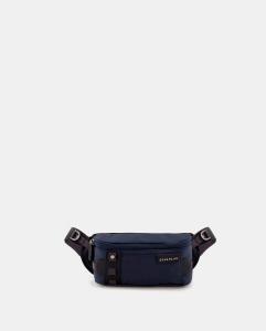 Мужская поясная сумка из комбинированной ткани темно-синего цвета Scharlau, темно-синий