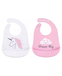 Детские силиконовые слюнявчики для девочек Hudson Baby, розовый