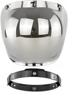 Визор для шлема | Ветрозащитная линза, выпуклая линза, открытый визор для дальних поездок, ночного времени, дождливой погоды и поездок по городу Youding, Silver plated sheet with black bracket set