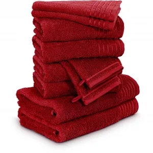 Набор полотенец Möve (10 шт., 2x мочалки 20/15 см - 2x гостевые полотенца 30/50 см - 4x полотенца для рук 50/100 см - 2x банные полотенца 67/140 см), цвет ruby