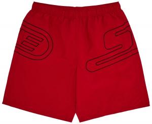 Нейлоновые шорты Supreme с большим логотипом, красные