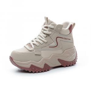 Легкие утолщенные низкие кроссовки для женщин Lightweight Height Increasing Low-Top Chunky A poinsettia princess, бежевый