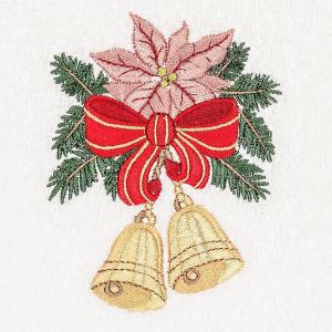 Linum Домашний текстиль Рождественские колокольчики с вышивкой Роскошное турецкое хлопковое полотенце для рук, белый