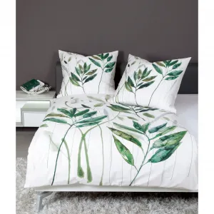 Двустороннее постельное белье Janine «современное искусство 42066», с листьями, зеленый