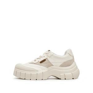 Staccato Износостойкие низкие кроссовки для скейтбординга, увеличивающие рост, женские, кремово-бежевые