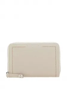 Кошелек из зернистой кожи с пузырьковой молнией GIANNI CHIARINI, белый