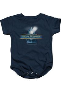 Детский комбинезон на кнопках с логотипом поезда «Полярный экспресс» Gildan, темно-синий