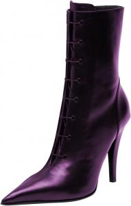 Женские ботильоны FOWT с заостренным носком и высокой шпилькой, короткие ботинки на шнуровке, для повседневной носки, круглый год, размер 4-16 США, Purple