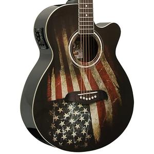 Акустическая гитара Oscar Schmidt OG10CE-FLAG Concert Cutaway 6-String Acoustic-Electric Guitar - American Flag Graphic