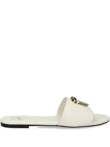 Кожаные слайдеры Love Moschino, белый