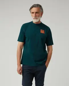 Мужская футболка с коротким рукавом и логотипом на боку Altonadock, темно-зеленый