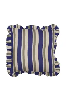 Наволочка в полоску с оборками, 60,9х60,9 см, Amuse La Bouche, черный