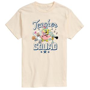 Мужская футболка с рисунком «ГубкаБоб КвадратБрюки Teacher Squad» Nickelodeon, цвет Cream