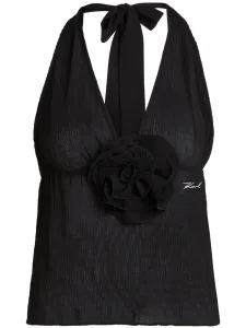 Топ DNA с цветочным декором KARL LAGERFELD, черный