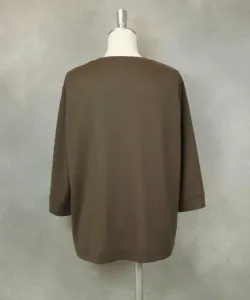 Пуловер из шифонового трикотажа с рукавами три четверти Studio Picone, цвет Brown(110)