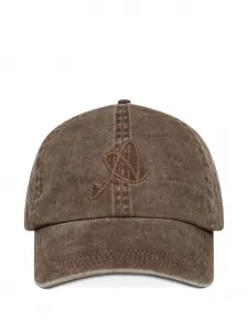 Бейсболка с вышивкой Scrible Axel Arigato, коричневый