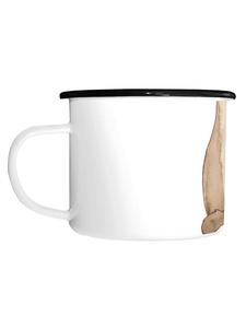 Эмалированная кружка XL Сидящий кот с надписью белого цвета Mr. & Mrs. Panda