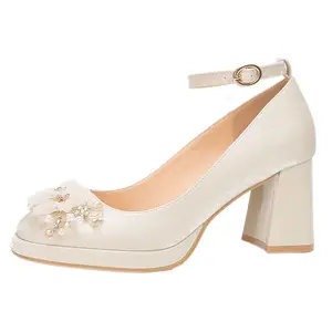 GOSO Женские туфли на платформе с массивным каблуком абрикосового цвета, цвет Apricot