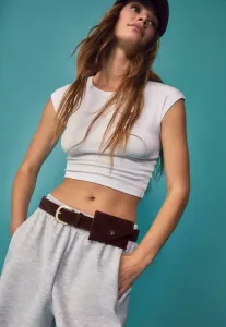 Пояс с аппликацией для сумочки Stradivarius, Brown