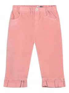 Вельветовые брюки с оборками L'Orsobruno, розовый