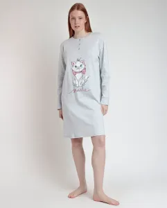 Длинная женская ночная рубашка из серого хлопкового трикотажа Disney, серый